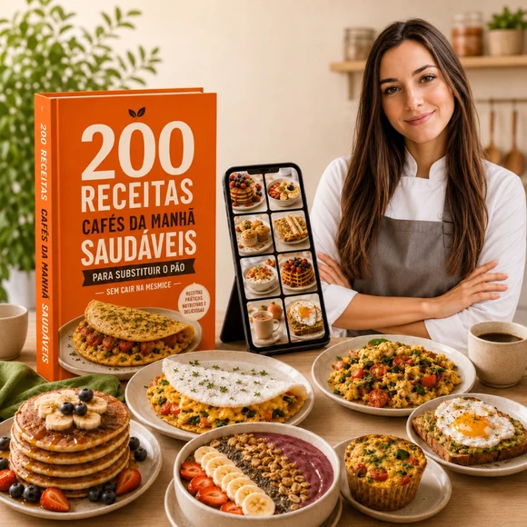Livro 200 Receitas de Café da Manhã Saudáveis com Chefe Gabriela Bellini